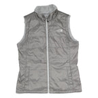 THE NORTH FACE Womens Grey Reversible Zip Vest Polyester Blend S Plain Outdoor