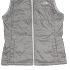 THE NORTH FACE Womens Grey Reversible Zip Vest Polyester Blend S Plain Outdoor