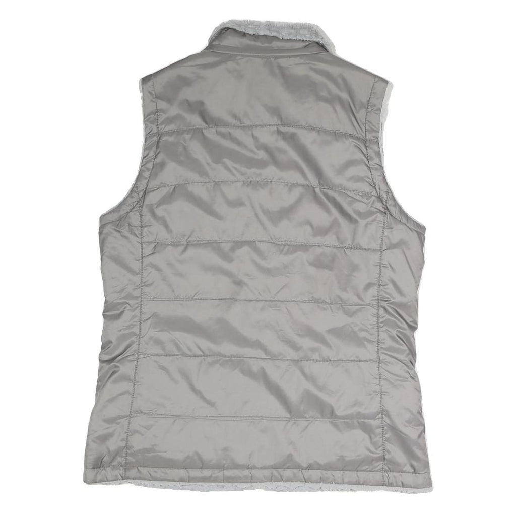 THE NORTH FACE Womens Grey Reversible Zip Vest Polyester Blend S Plain Outdoor
