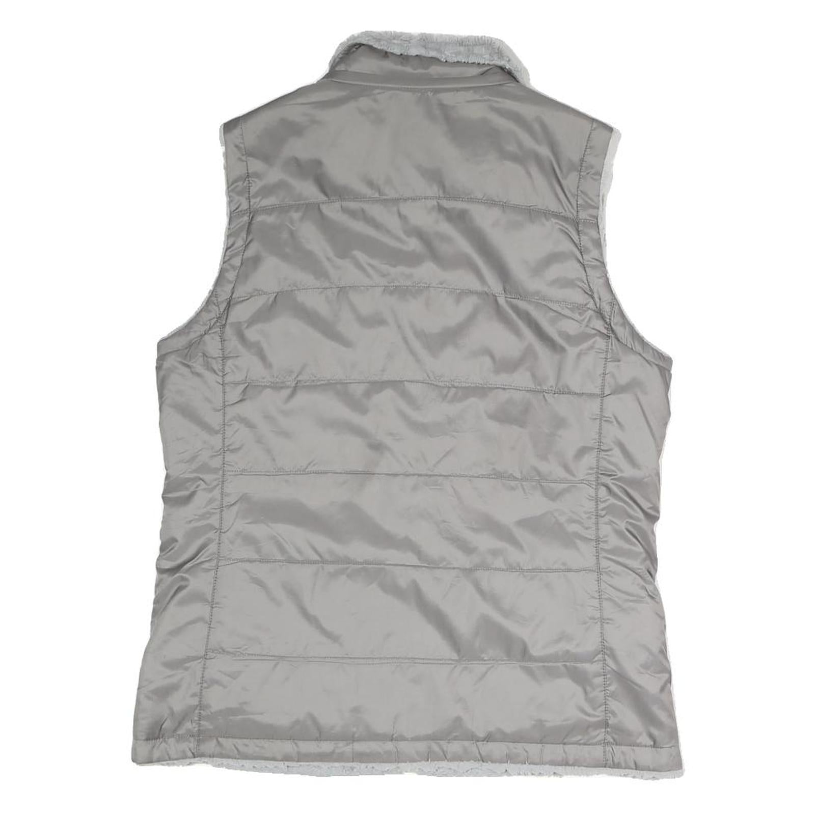 THE NORTH FACE Womens Grey Reversible Zip Vest Polyester Blend S Plain Outdoor