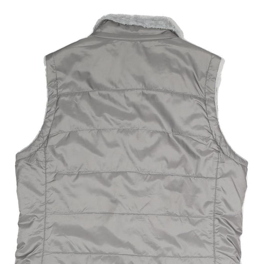 THE NORTH FACE Womens Grey Reversible Zip Vest Polyester Blend S Plain Outdoor