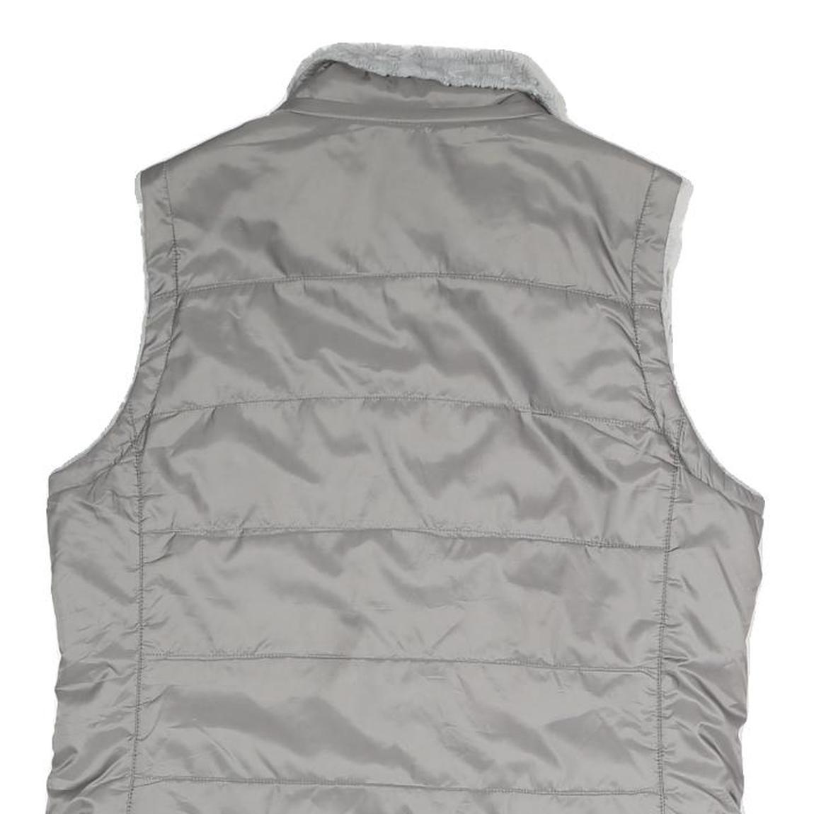THE NORTH FACE Womens Grey Reversible Zip Vest Polyester Blend S Plain Outdoor