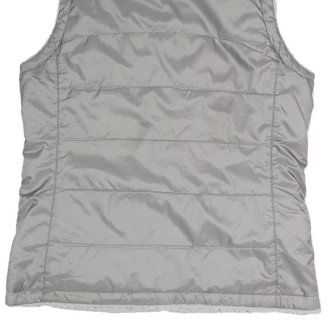 THE NORTH FACE Womens Grey Reversible Zip Vest Polyester Blend S Plain Outdoor