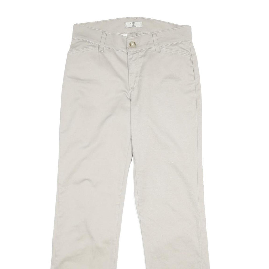 LEE Womens Cotton Blend Beige Regular Fit Straight Leg Trousers W30 L33 Classic