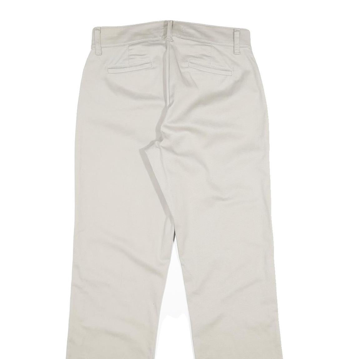 LEE Womens Cotton Blend Beige Regular Fit Straight Leg Trousers W30 L33 Classic