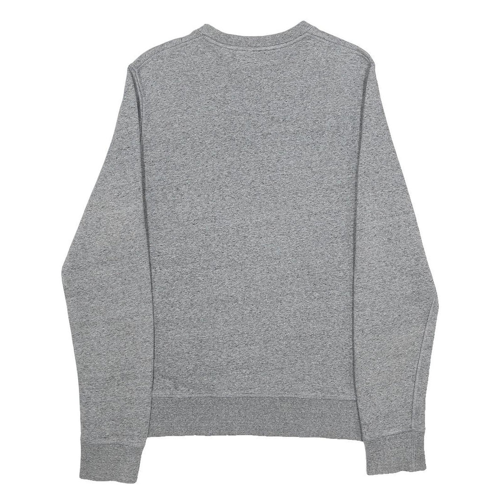 KENZO Mens Grey Cotton Sweatshirt S Crew Neck Tiger Logo Embroidered