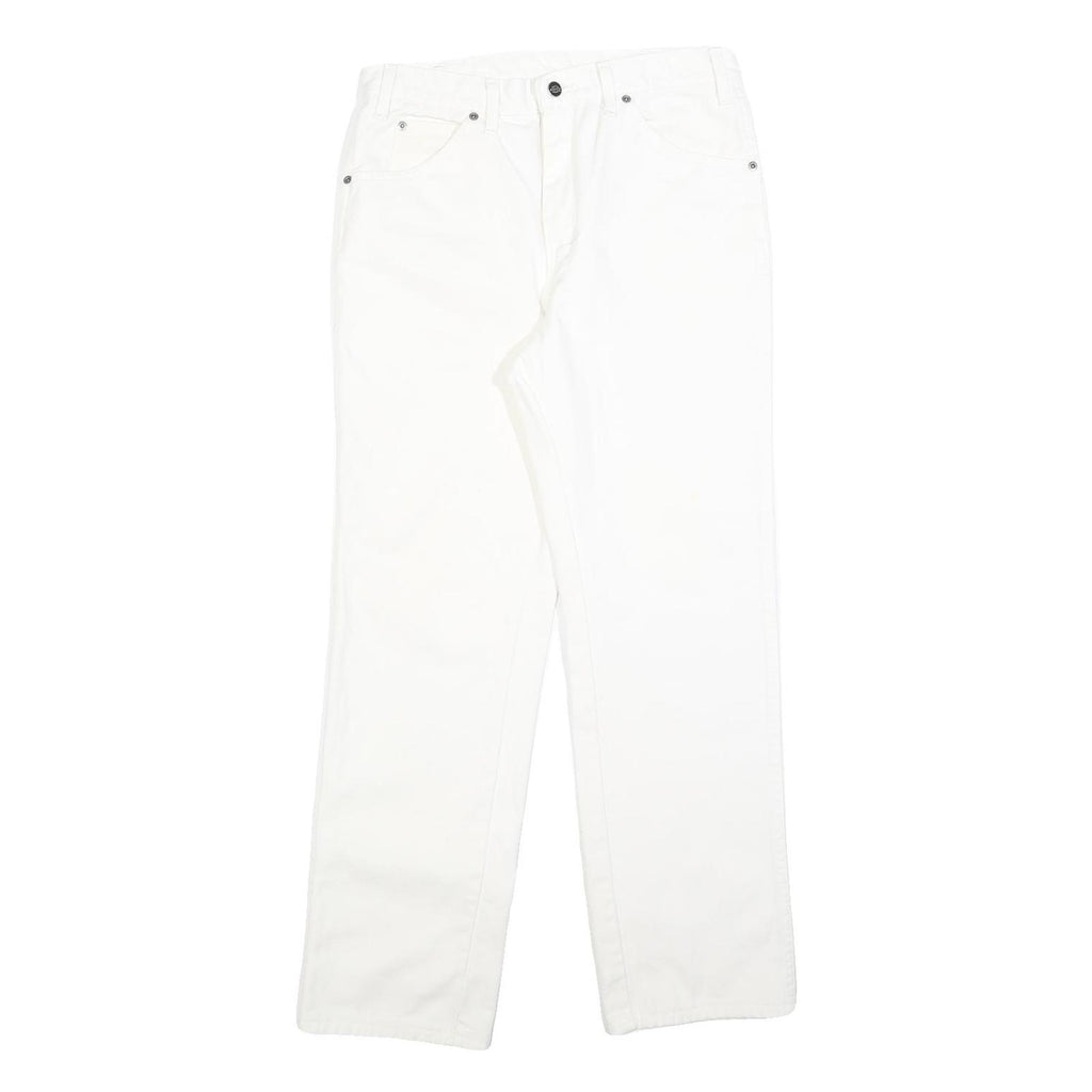 DICKIES Mens White Regular Fit Straight Denim Jeans W30 L30 Classic Cotton Blend