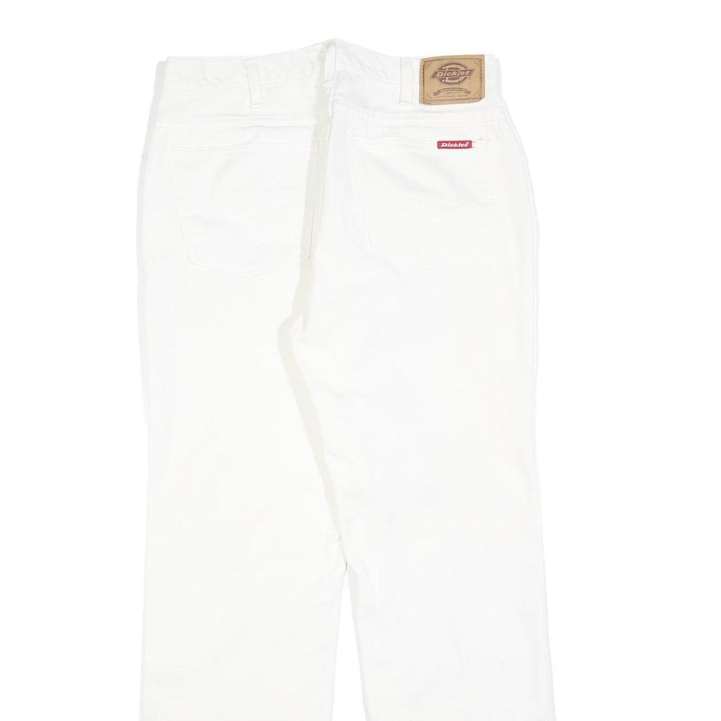 DICKIES Mens White Regular Fit Straight Denim Jeans W30 L30 Classic Cotton Blend
