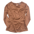 Womens Blouse Brown Long Sleeve S