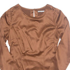 Womens Blouse Brown Long Sleeve S