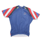 CEROTI Mens Blue & Red Polyester Cycling Jersey M Short Sleeve Zip Front