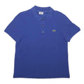 LACOSTE Mens Blue Short Sleeve Plain M Cotton Blend Casual Polo Shirt