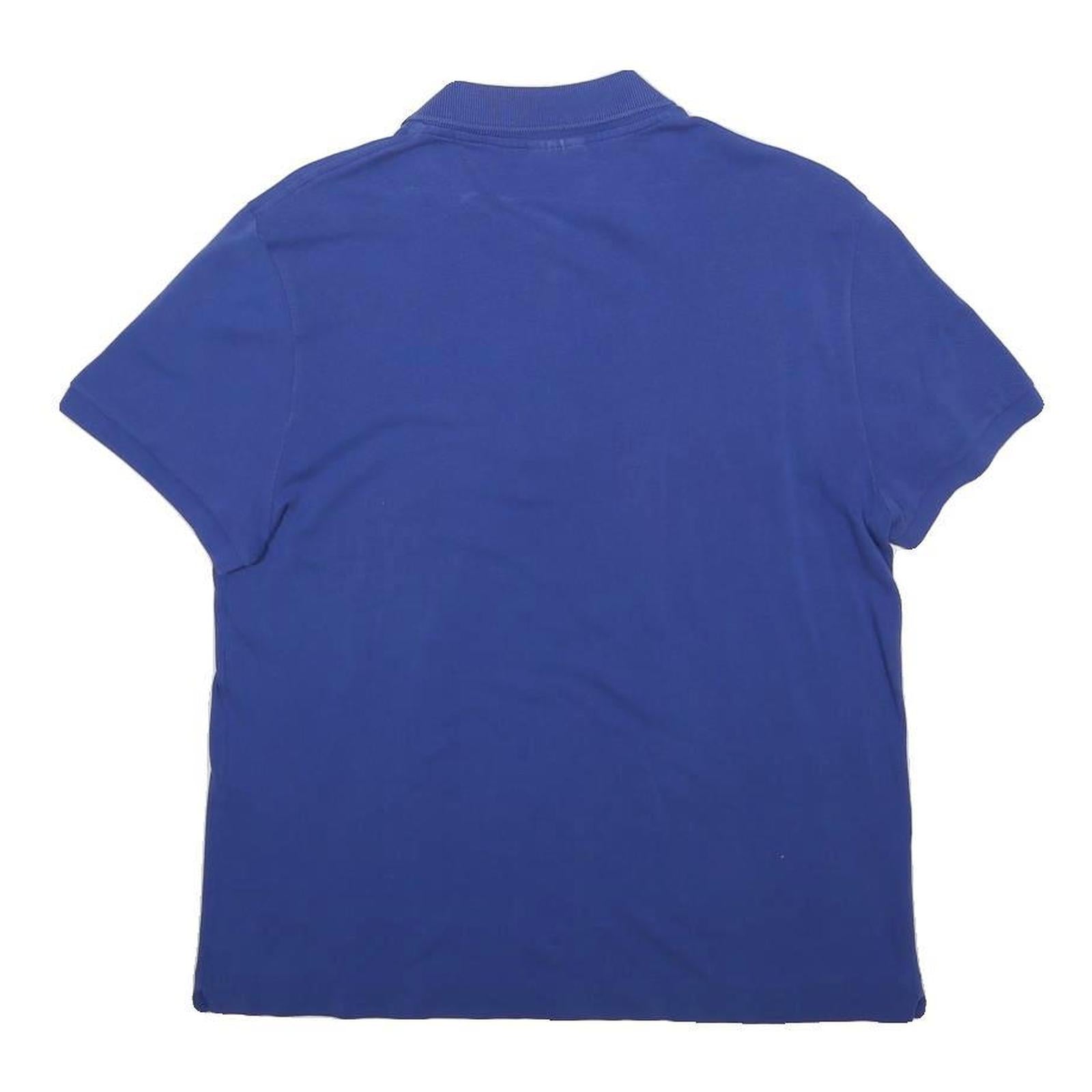 LACOSTE Mens Blue Short Sleeve Plain M Cotton Blend Casual Polo Shirt
