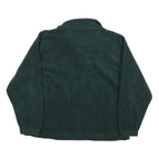 WINNERS Mens Green & Navy Plain Jumper 1/4 Zip Polyester XL Casual Fleece