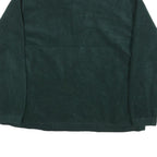 WINNERS Mens Green & Navy Plain Jumper 1/4 Zip Polyester XL Casual Fleece