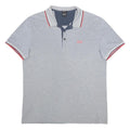 BOSS HUGO BOSS Mens Grey Short Sleeve Polo Shirt XL Striped Detail Cotton