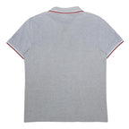 BOSS HUGO BOSS Mens Grey Short Sleeve Polo Shirt XL Striped Detail Cotton