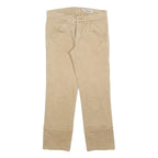 JECKERSON Womens Cotton Blend Beige Slim Straight Trousers W26 L25 Stylish