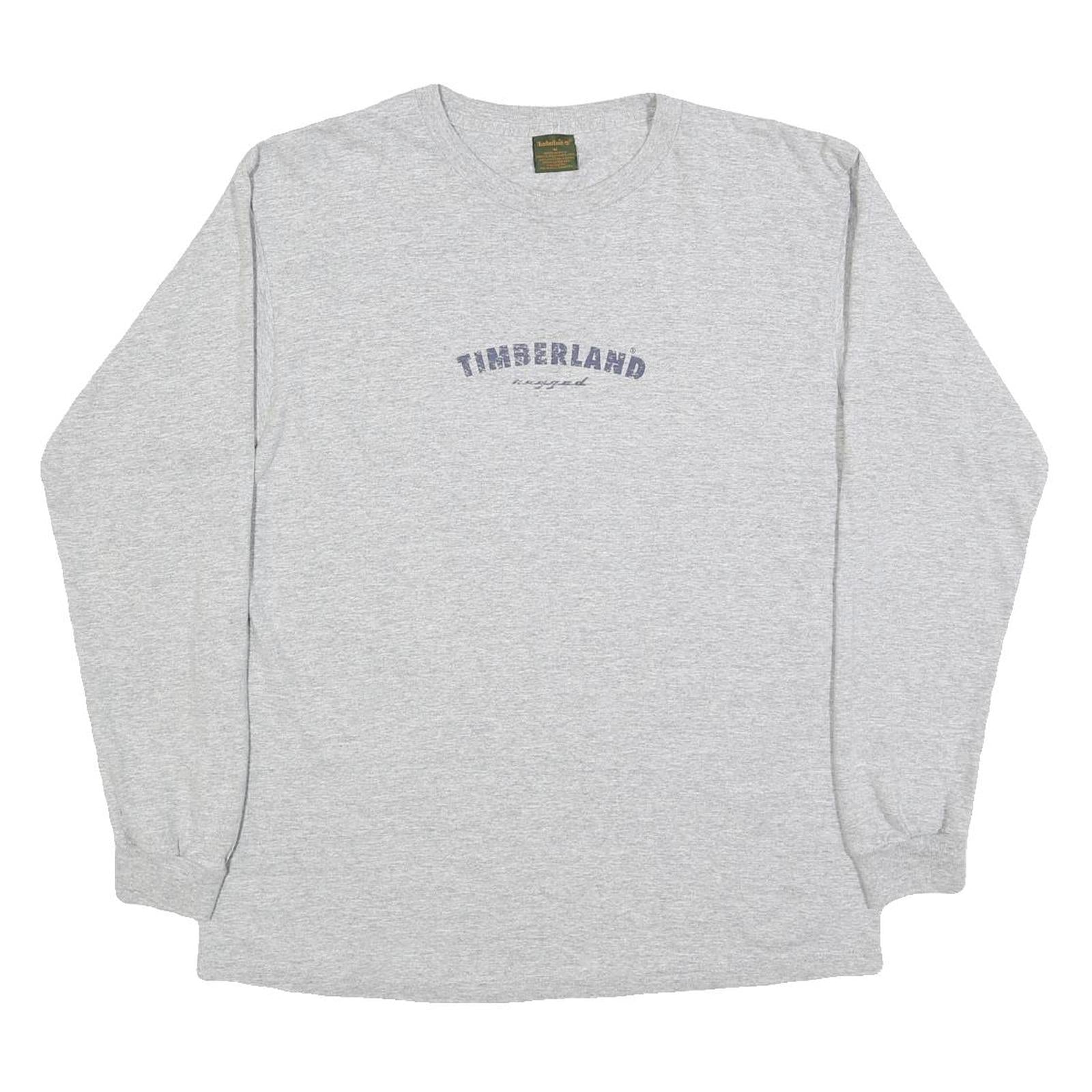 TIMBERLAND Mens Grey Long Sleeve Crew Neck Cotton Blend T-Shirt M