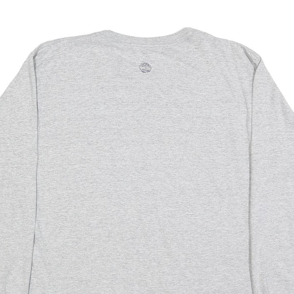 TIMBERLAND Mens Grey Long Sleeve Crew Neck Cotton Blend T-Shirt M