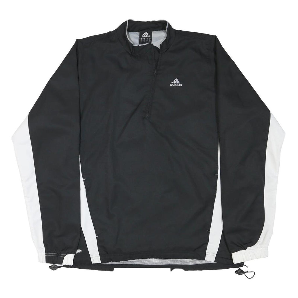 ADIDAS Mens Black & White Track Jacket M Polyester Blend Zip Casual Sportswear