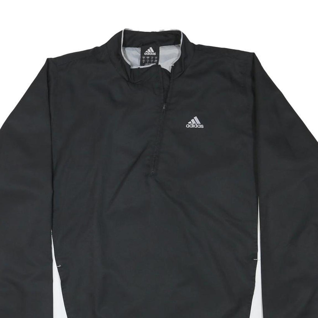 ADIDAS Mens Black & White Track Jacket M Polyester Blend Zip Casual Sportswear