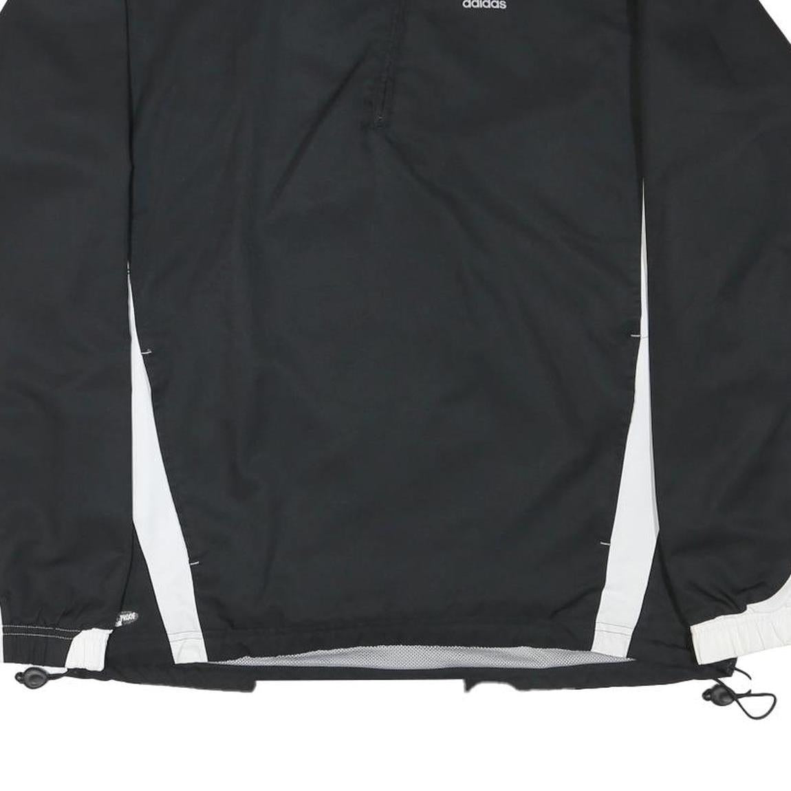 ADIDAS Mens Black & White Track Jacket M Polyester Blend Zip Casual Sportswear
