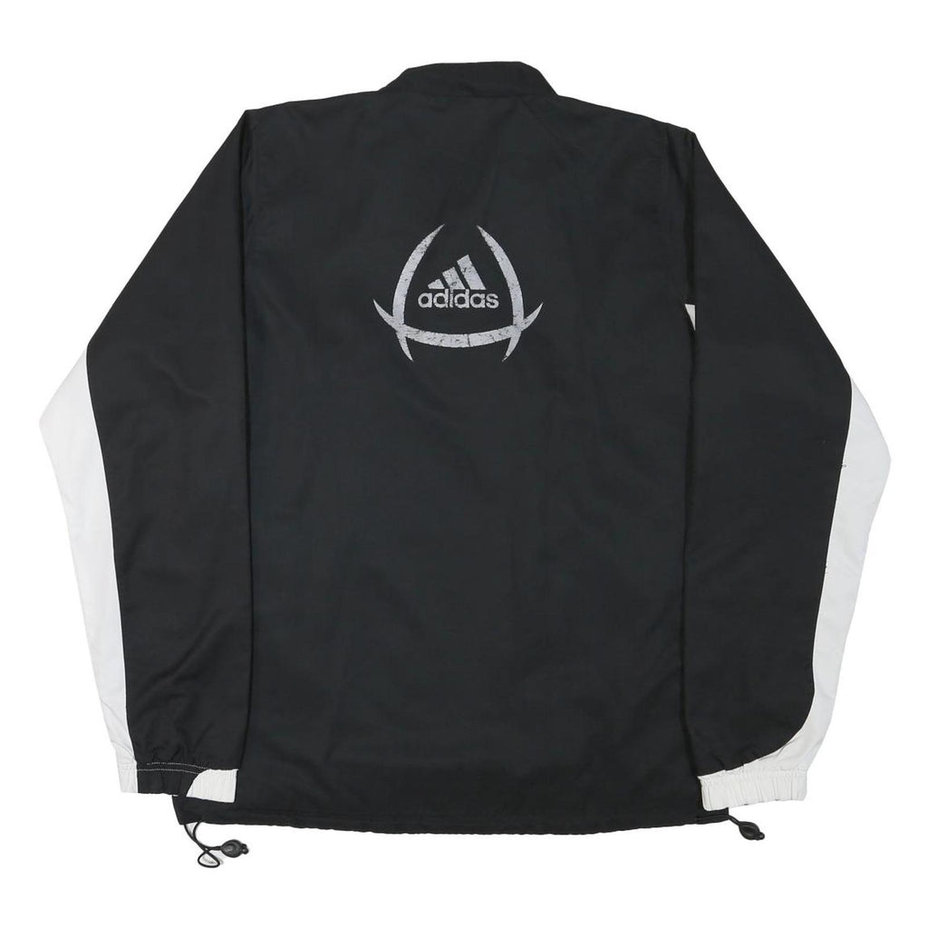 ADIDAS Mens Black & White Track Jacket M Polyester Blend Zip Casual Sportswear