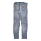 CARHARTT Mens Slim Blue Denim Jeans W30 L32 Zip Closure Casual Wear