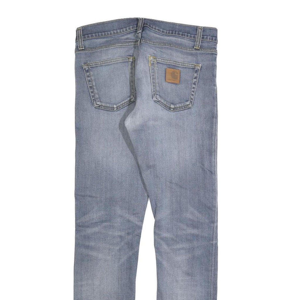 CARHARTT Mens Slim Blue Denim Jeans W30 L32 Zip Closure Casual Wear