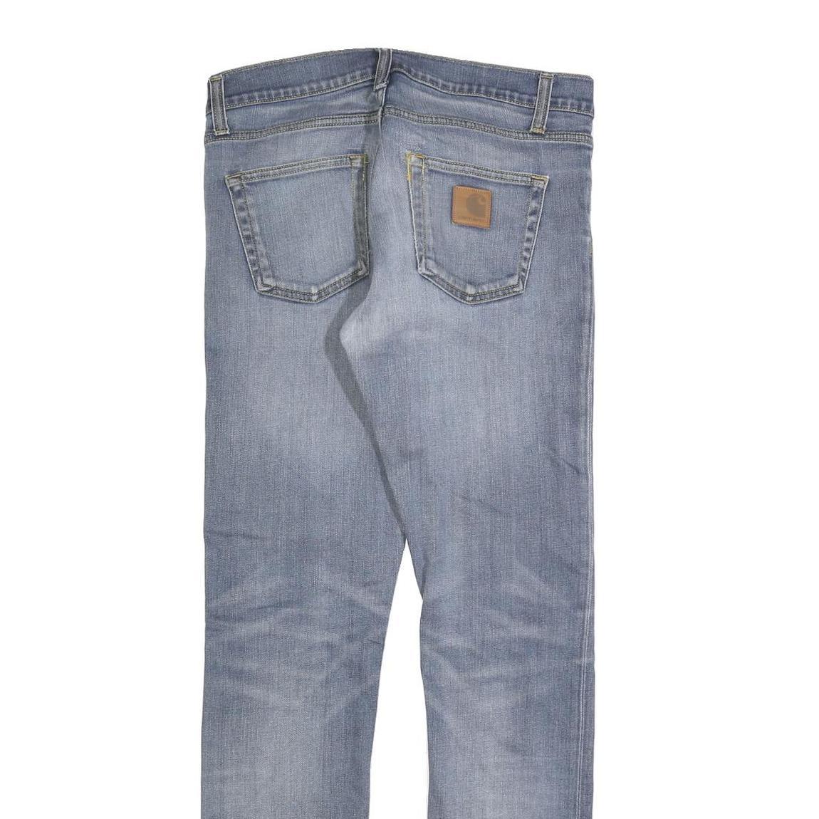 CARHARTT Mens Slim Blue Denim Jeans W30 L32 Zip Closure Casual Wear