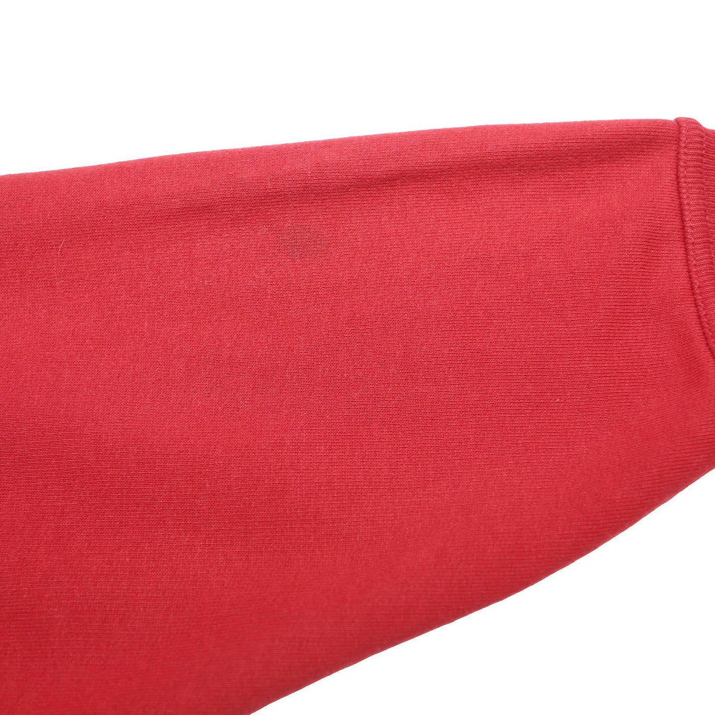 CHAMPION Womens Red V-Neck S Sweatshirt Logo Print Cotton Blend Pullover