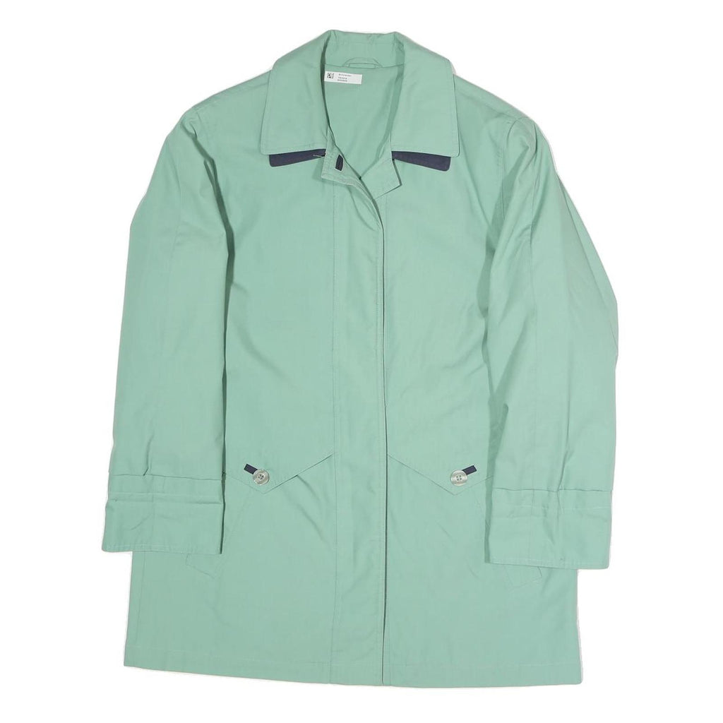 Womens Green Button Jacket UK 10 Polyester Blend Classic Light Outerwear