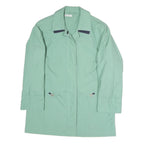 Womens Green Button Jacket UK 10 Polyester Blend Classic Light Outerwear