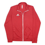 ADIDAS Mens Red Zip Jacket M Polyester Plain Sports Casual Activewear