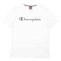 CHAMPION Mens White Graphic T-Shirt M Short Sleeve Crew Neck Cotton Blend Casual