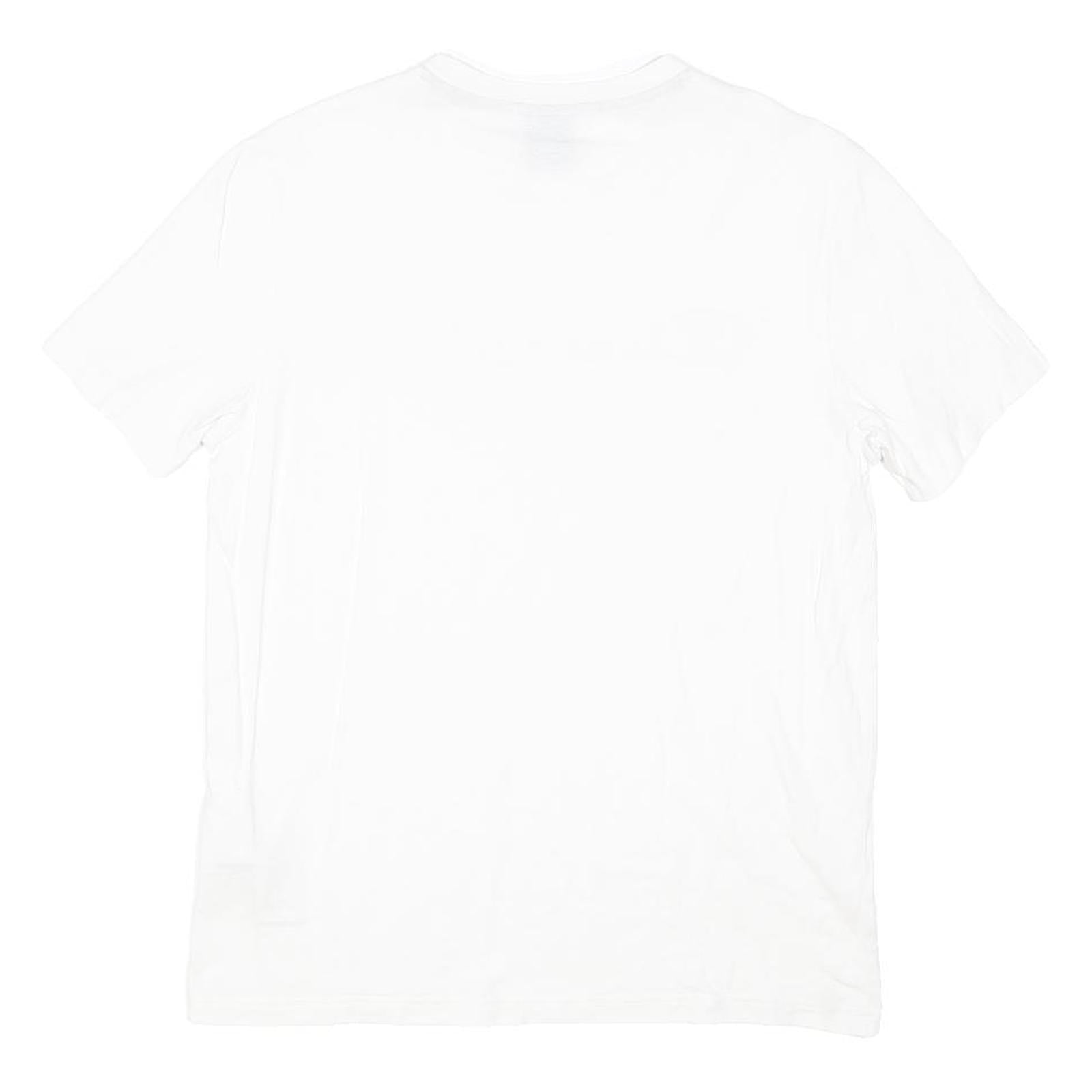 CHAMPION Mens White Graphic T-Shirt M Short Sleeve Crew Neck Cotton Blend Casual