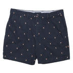 TOMMY HILFIGER Mens Shorts Navy Blue Cotton Blend Casual XL W38 Embroidered