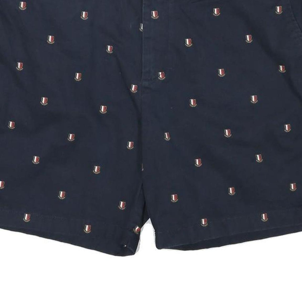 TOMMY HILFIGER Mens Shorts Navy Blue Cotton Blend Casual XL W38 Embroidered