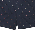 TOMMY HILFIGER Mens Shorts Navy Blue Cotton Blend Casual XL W38 Embroidered