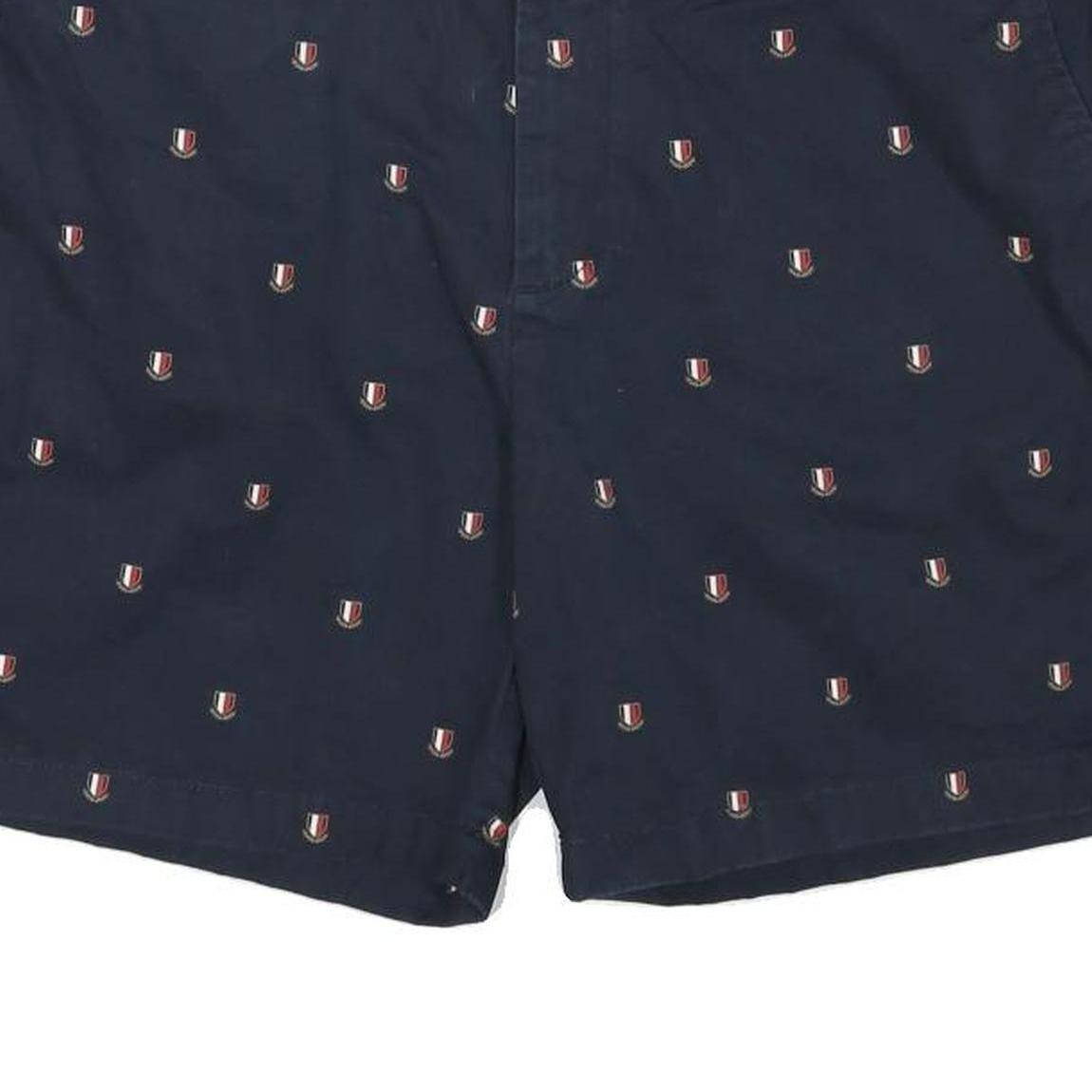 TOMMY HILFIGER Mens Shorts Navy Blue Cotton Blend Casual XL W38 Embroidered