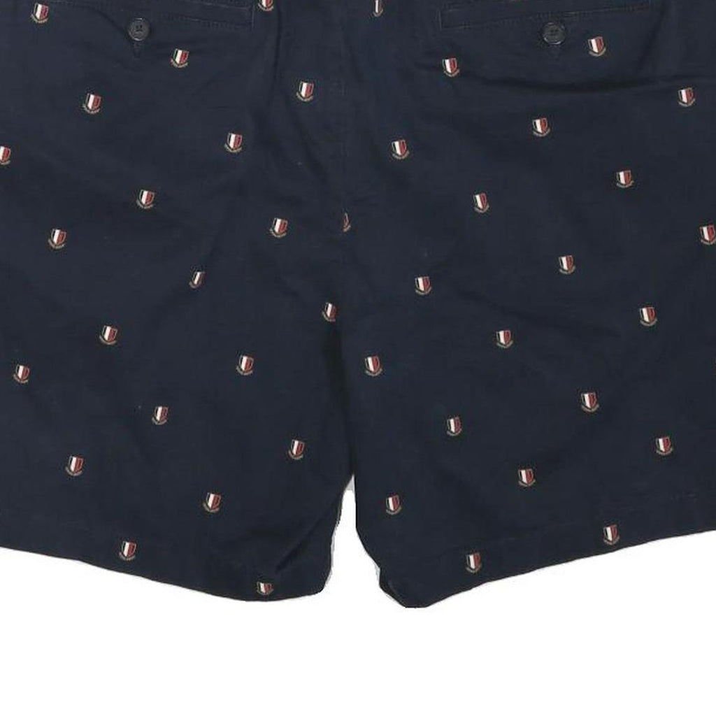 TOMMY HILFIGER Mens Shorts Navy Blue Cotton Blend Casual XL W38 Embroidered