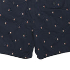 TOMMY HILFIGER Mens Shorts Navy Blue Cotton Blend Casual XL W38 Embroidered