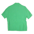 DEVERNOIS Womens Green Cotton Blend Shirt Short Sleeve Collared L