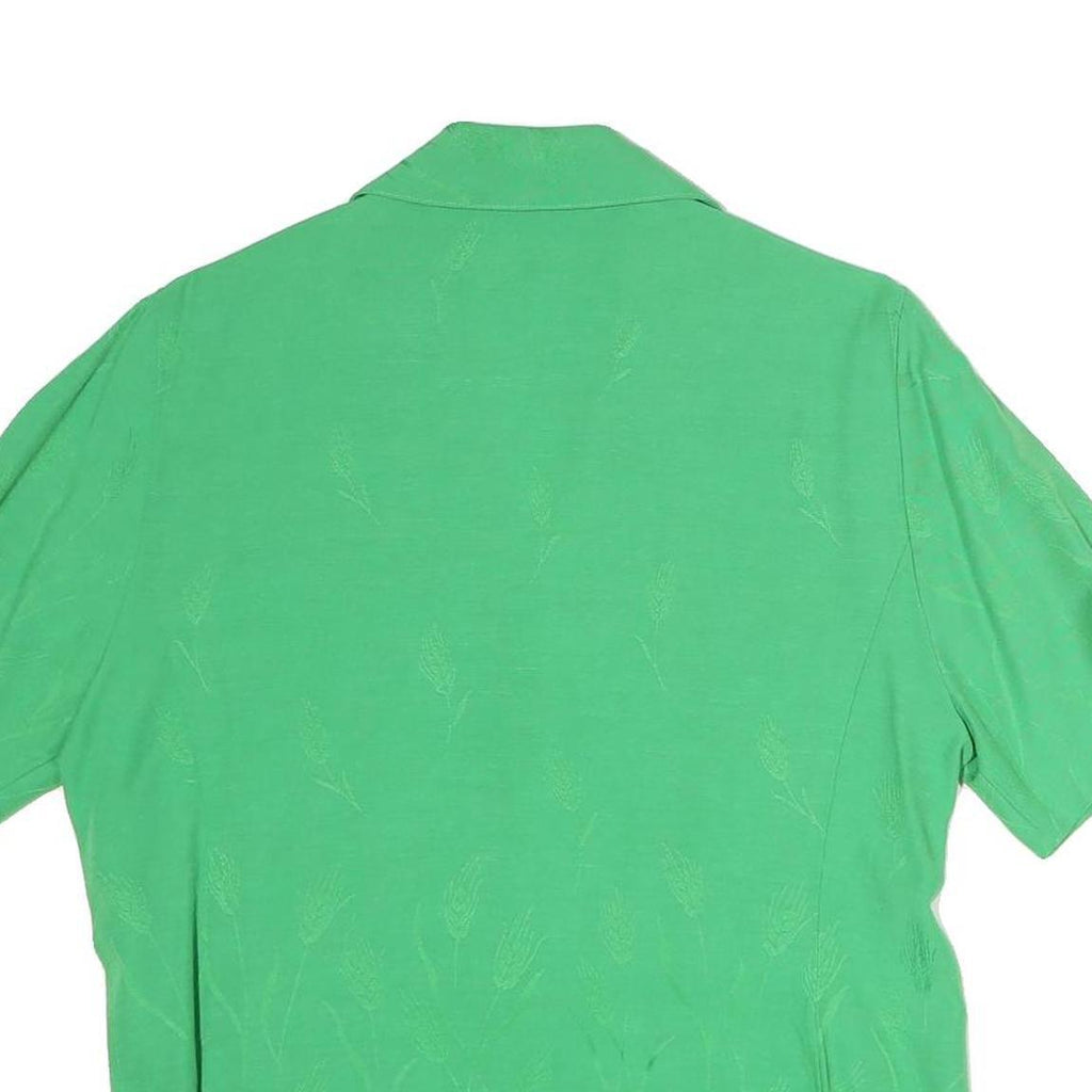 DEVERNOIS Womens Green Cotton Blend Shirt Short Sleeve Collared L