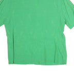 DEVERNOIS Womens Green Cotton Blend Shirt Short Sleeve Collared L