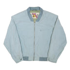 RED POINT Mens Blue Bomber Jacket L Polyester Blend Plain Zip Casual Lightweight