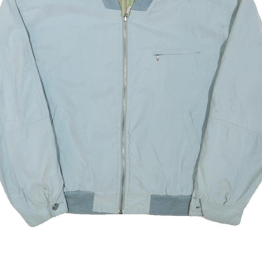 RED POINT Mens Blue Bomber Jacket L Polyester Blend Plain Zip Casual Lightweight