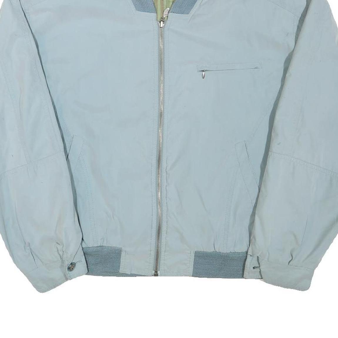 RED POINT Mens Blue Bomber Jacket L Polyester Blend Plain Zip Casual Lightweight