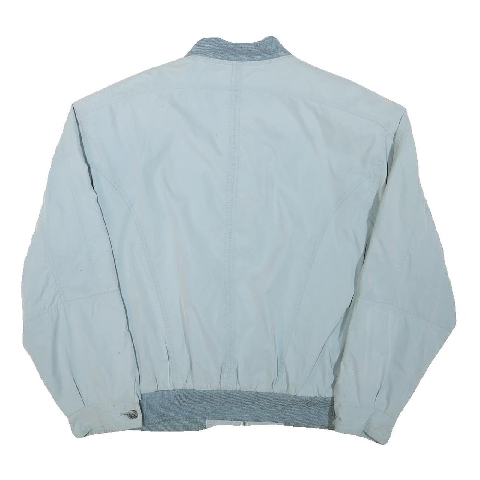 RED POINT Mens Blue Bomber Jacket L Polyester Blend Plain Zip Casual Lightweight